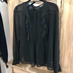 Who What Where Ruffle Front Blouse